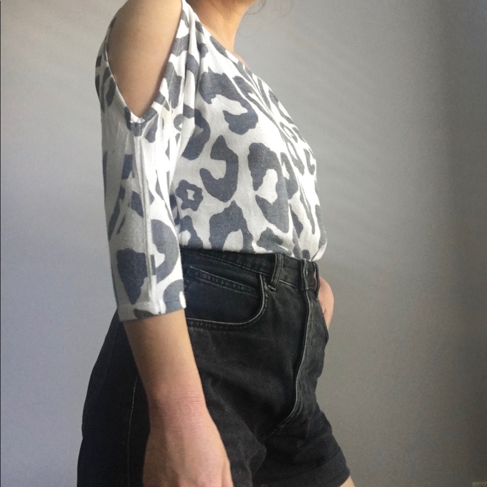 Forever21 Leopard Cold Shoulder Blouse
